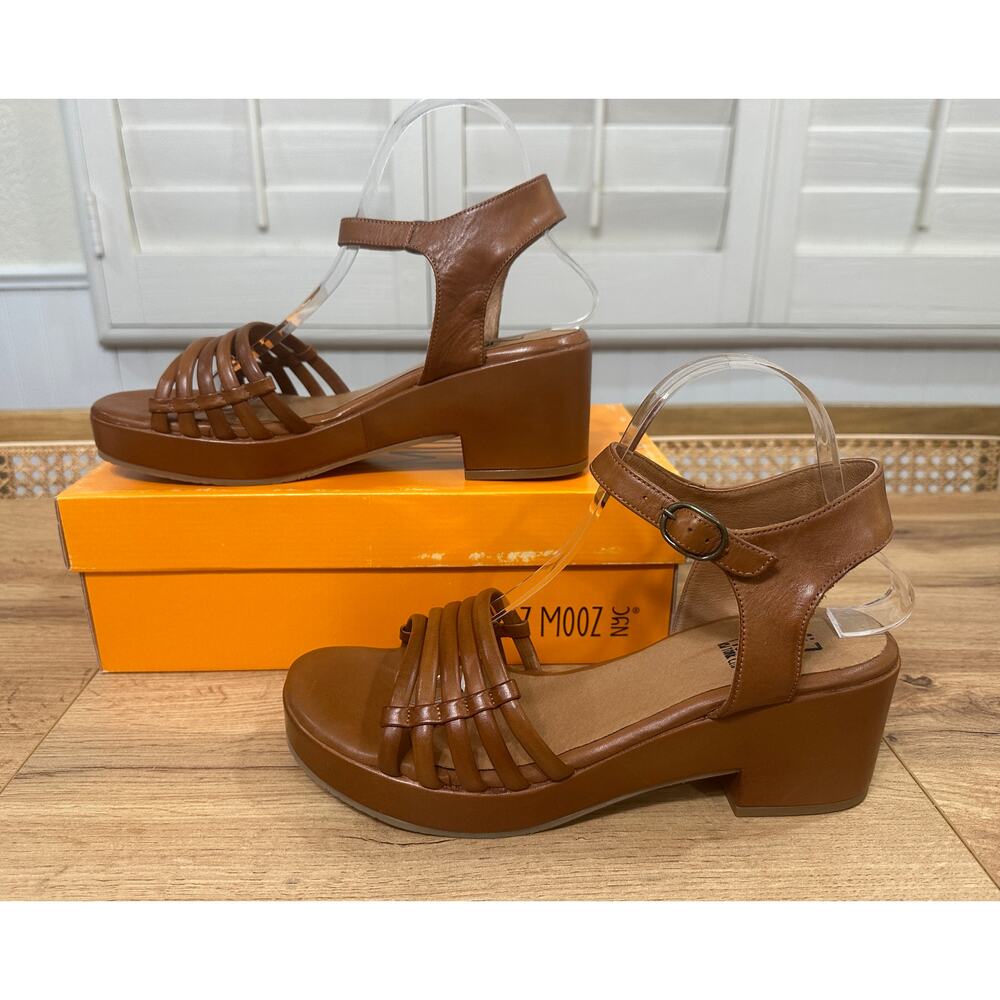 Miz Mooz NYC Graciela Heel Sandal Brandy Leather Sz 9.5/10 US 41 EU NIB Vacation - Picture 4 of 14